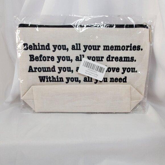 Theater Drama Themed Canvas Cosmetic Pouch "Behind You All Your Memories" - Picture 3 of 5
